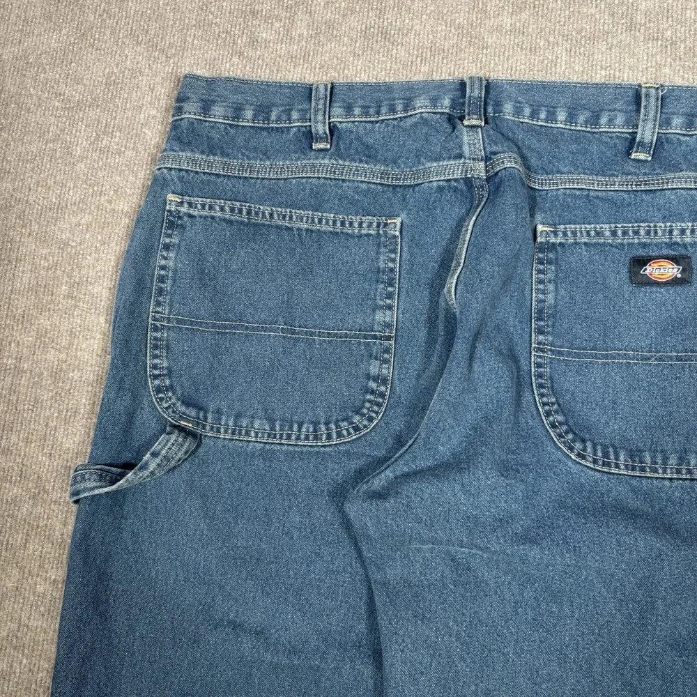 Vintage Dickies Jeans Mens 37x29 Relaxed Fit Blue Denim Carpenter Workwear Baggy